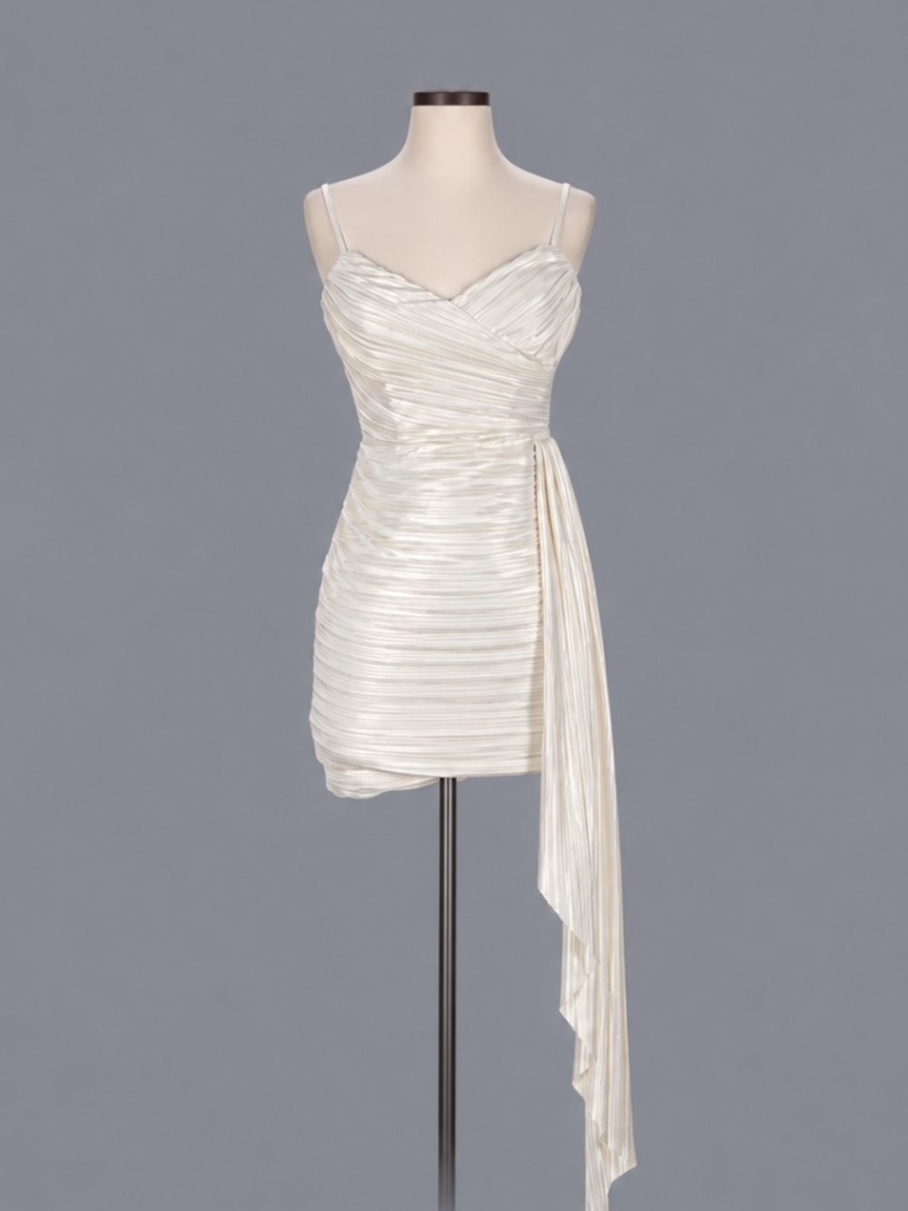 City Studio Ruched Satin Asymmetrical Mini Dress – Size 5/6 (S) – NWT